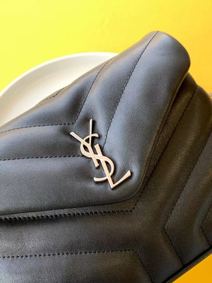 De Zak Katoenen van YVES SAINT LAURENT Heilige Laurent Ladies Cassandra Chain Shoulder Canvas en Karamel Bruine Kalfsleder