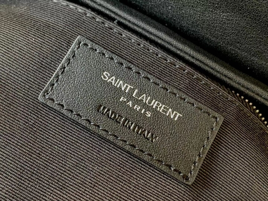 De Zak Katoenen van YVES SAINT LAURENT Heilige Laurent Ladies Cassandra Chain Shoulder Canvas en Karamel Bruine Kalfsleder