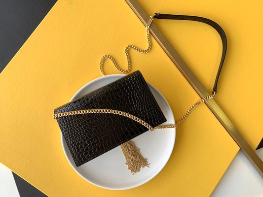 Zwarte de Zak Gouden Ketting Kate Small Tassel van kalfslederyves saint laurent