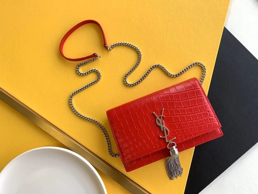 Middelgrote Kate Tassel Red YVES SAINT LAURENT Heilige Laurent Woc Zipper Closure