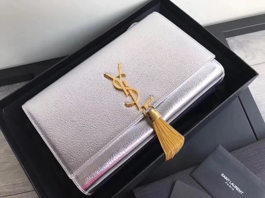 Regelbare Woc van Saint Laurent YVES SAINT LAURENT van de Riemenpolyester Zak met het Zilver van de Ritssluitingssluiting