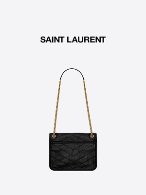 WOC van YVES SAINT LAURENT van het leerhandvat Gemerkt Boodschapper Bag DND1N 1000 NIKI