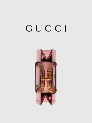 Roze Leergg Gucci Diana Bamboo Bag Handbag OEM