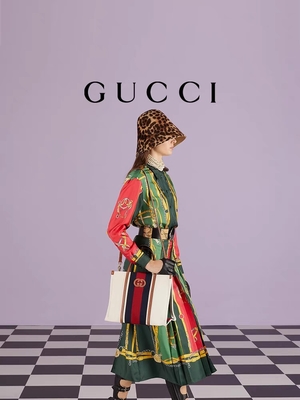 Katoenen van Gucci Wit Canvas Mini Blue Striped Tote Bag die G met elkaar verbinden