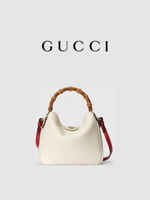 Wit Leer Gemerkt de Prinses Diana Handbag van Gucci van de Schouderzak