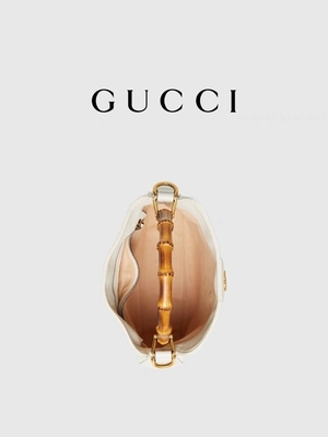Wit Leer Gemerkt de Prinses Diana Handbag van Gucci van de Schouderzak