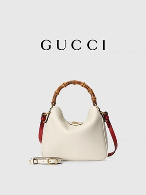 Wit Leer Gemerkt de Prinses Diana Handbag van Gucci van de Schouderzak