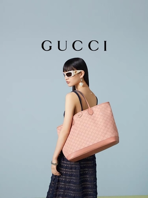 Het roze GG Middelgrote Tote Shoulder Bag For Business van Canvasgucci Ophidia Reizen