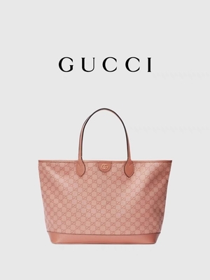 Het roze GG Middelgrote Tote Shoulder Bag For Business van Canvasgucci Ophidia Reizen