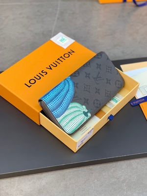 Unisex-Canvaslv Sarah Monogram Wallet Damier Collaboration Leer
