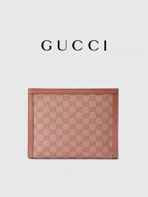 De Koppelingszak van Mini Pink Canvas Leather Ophidia Gucci met Pitsluiting