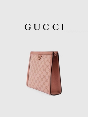 De Koppelingszak van Mini Pink Canvas Leather Ophidia Gucci met Pitsluiting