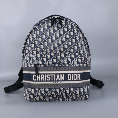 Ontwerper Small Diortravel Backpack Blauw Dior Oblique Jacquard