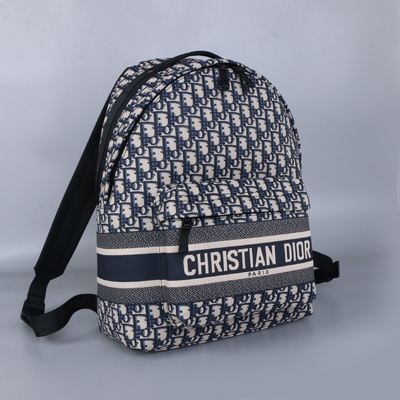 Ontwerper Small Diortravel Backpack Blauw Dior Oblique Jacquard