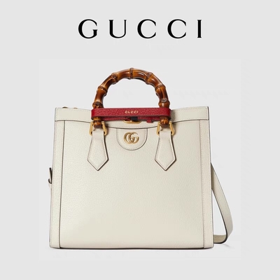 De witte Glanzende Gemerkte Douane doet Gucci-Prinses Diana Handbag in zakken