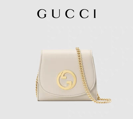 De witte Gemerkte Leerdouane doet de Middelgrote Handtas van Blondie in zakken Gucci
