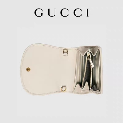 De witte Gemerkte Leerdouane doet de Middelgrote Handtas van Blondie in zakken Gucci