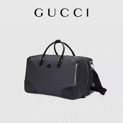 Zwart Reisgg Opperst Tote Bag Gucci Mens Messenger Canvas die Dubbel G met elkaar verbinden