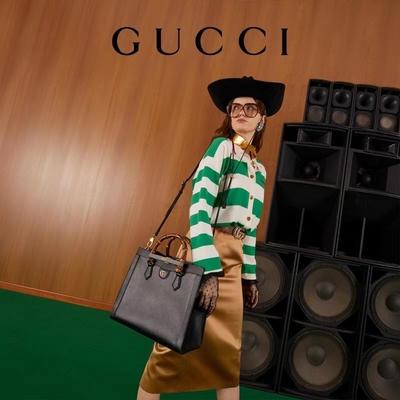 Het zwarte Handvat van Diana Gucci Bag Tote Bamboo van de Leer Middelgrote Prinses