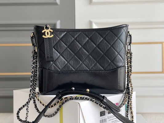 Pre Bezeten Chanel Gabrielle Shoulder Bag Hobo Handbag-Kalfsleder