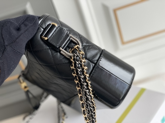 Pre Bezeten Chanel Gabrielle Shoulder Bag Hobo Handbag-Kalfsleder
