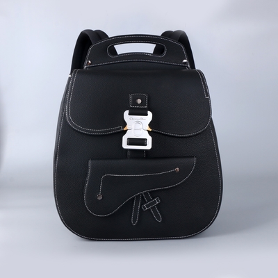 Het Leerkalf van Christian Dior Gallop Backpack Black Grained van de mensenhoofdzaak