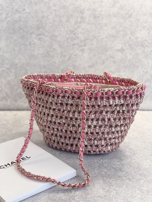 Cusomised Gemerkte Boodschapper Bag 22P Chanel Straw Raffia Bag Pu