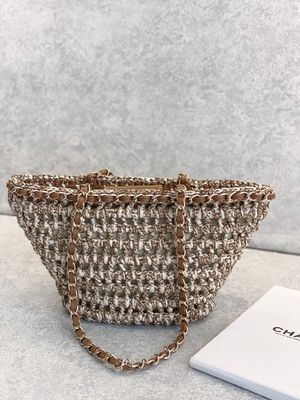 Cusomised Gemerkte Boodschapper Bag 22P Chanel Straw Raffia Bag Pu