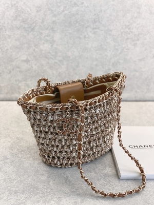 Cusomised Gemerkte Boodschapper Bag 22P Chanel Straw Raffia Bag Pu