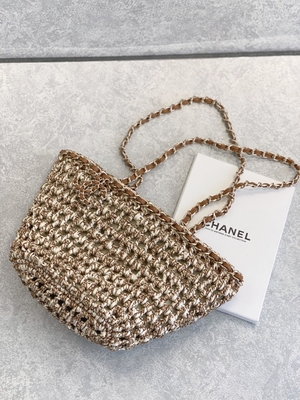 Cusomised Gemerkte Boodschapper Bag 22P Chanel Straw Raffia Bag Pu