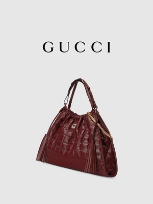 6Inch de karmozijnrode Gemerkte Zak Diana Gucci Handbag van de Leerversiering Preloved