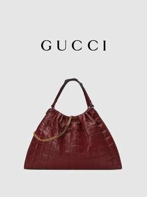 6Inch de karmozijnrode Gemerkte Zak Diana Gucci Handbag van de Leerversiering Preloved